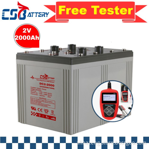 CSBattery 2V2000Ah slim AGM Battery for Telecommunication/Emergency-Lighting/Solar-System/Solar-Bts